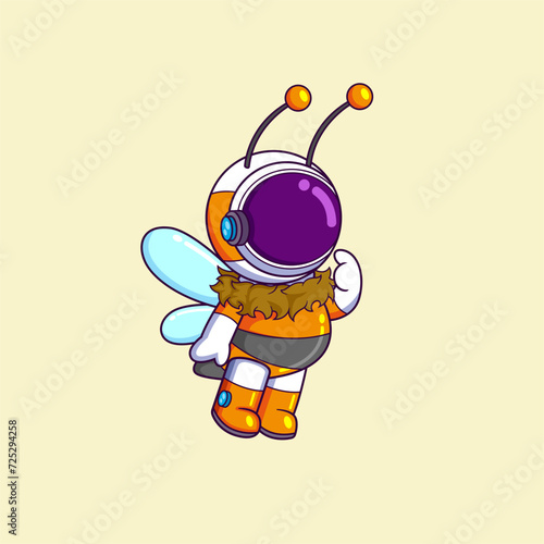 Cute astronaut wearing bee costume