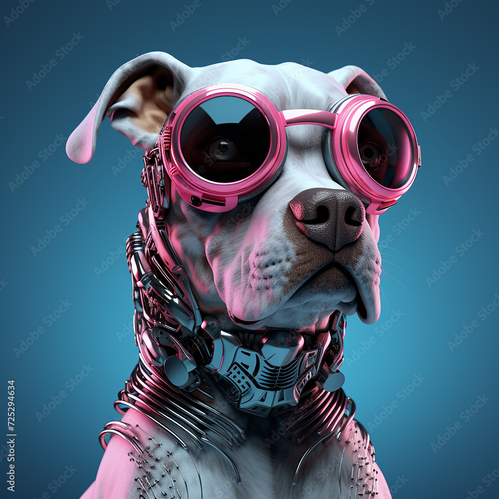 3d rendered photos of futuristic dog styling made with generative AI