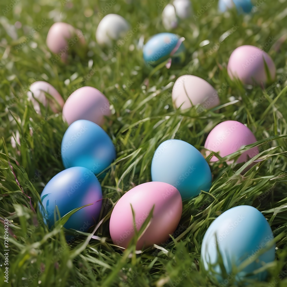 easter eggs in the distracted grass with blue and pink standard colour easter eggs in the distracted grass with blue and pink standard colour