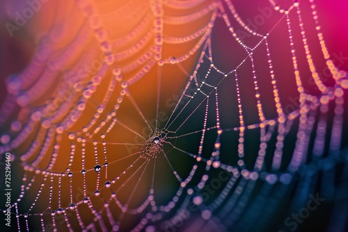 view of the strings of a spiders web