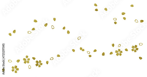 和の伝統工芸「蒔絵」風に仕上がる、金箔桜の切抜き素材 photo