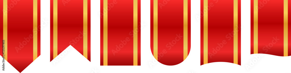 vector red and gold ribbons. red and gold label badges