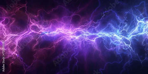 Electric plasma streams, with bright, flowing currents of purple and blue energy photo