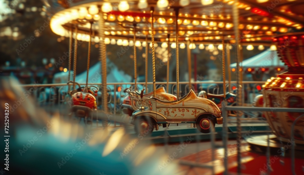 Carousel with bright lights at night Carousel with bright lights at night