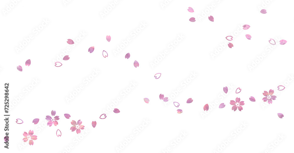 和の伝統工芸「蒔絵」風に仕上がる、螺鈿桜の切抜き素材