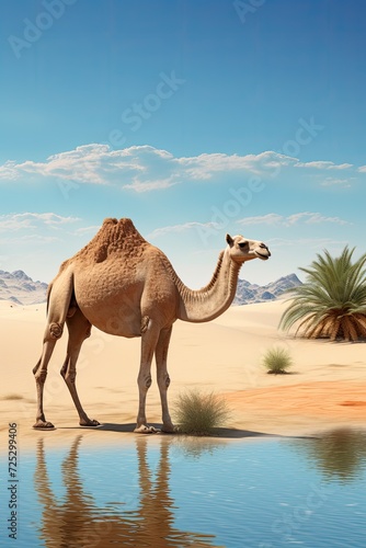 Camel in the desert © tnihousestudio