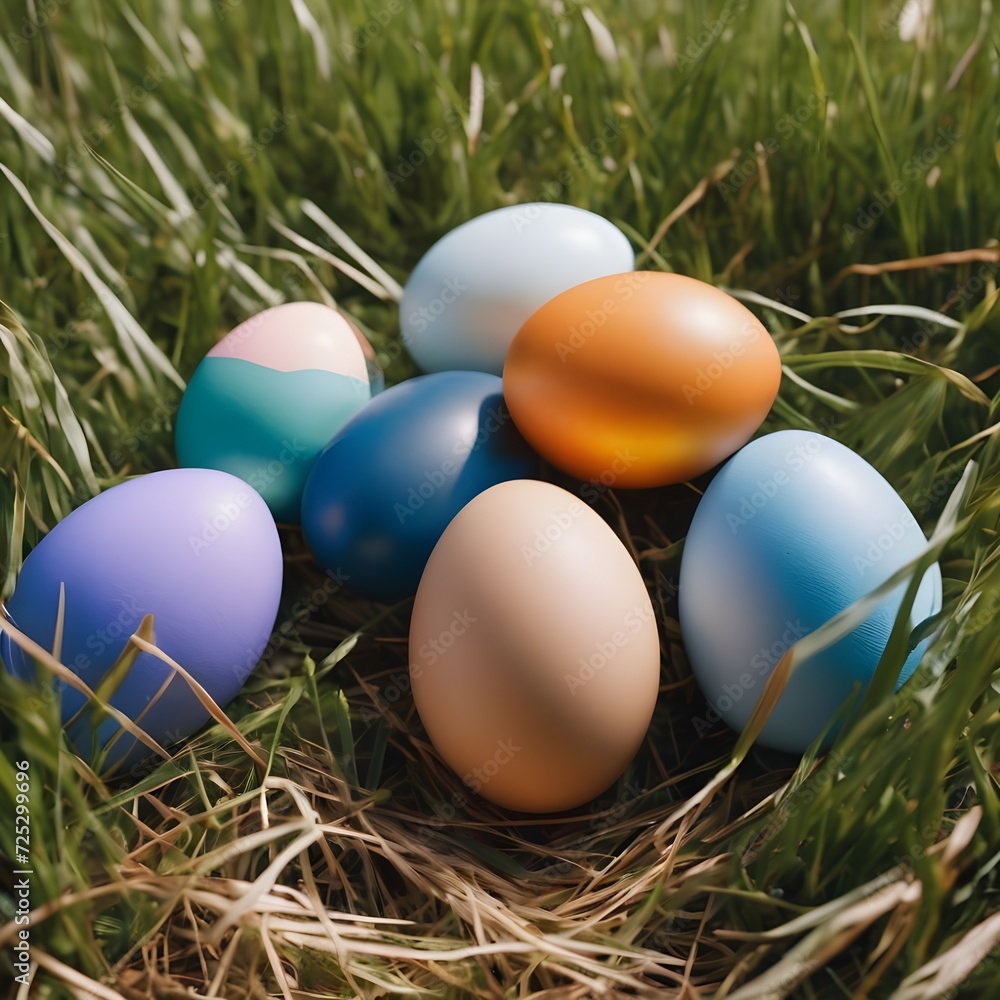 easter eggs in the grass easter eggs in the grass