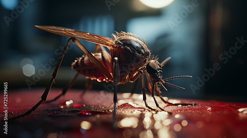 macro photo Mosquito, carrier of dengue fever, Zika virus © Katrin_Primak