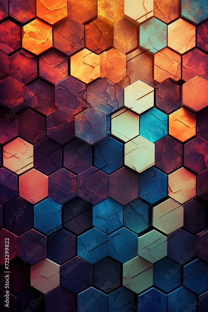 Colorful hexagon background Colorful hexagon background