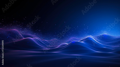Abstract purple Science and Technology Background with Digital Particles.	