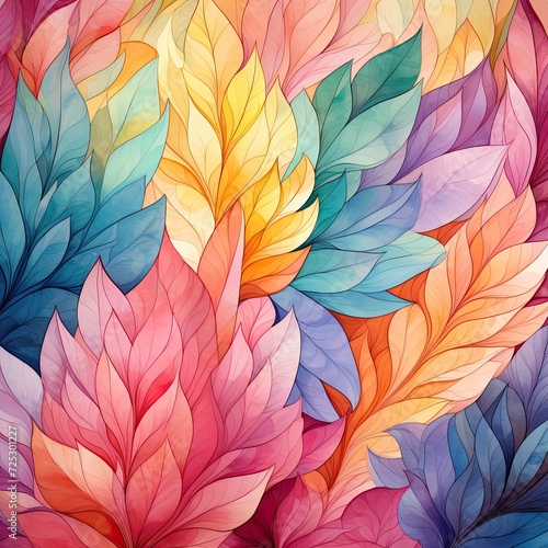 pattern with colorful leaves.