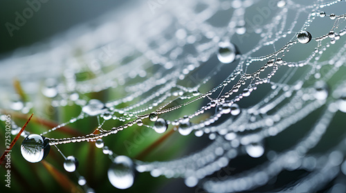 The web with water drops stock photo