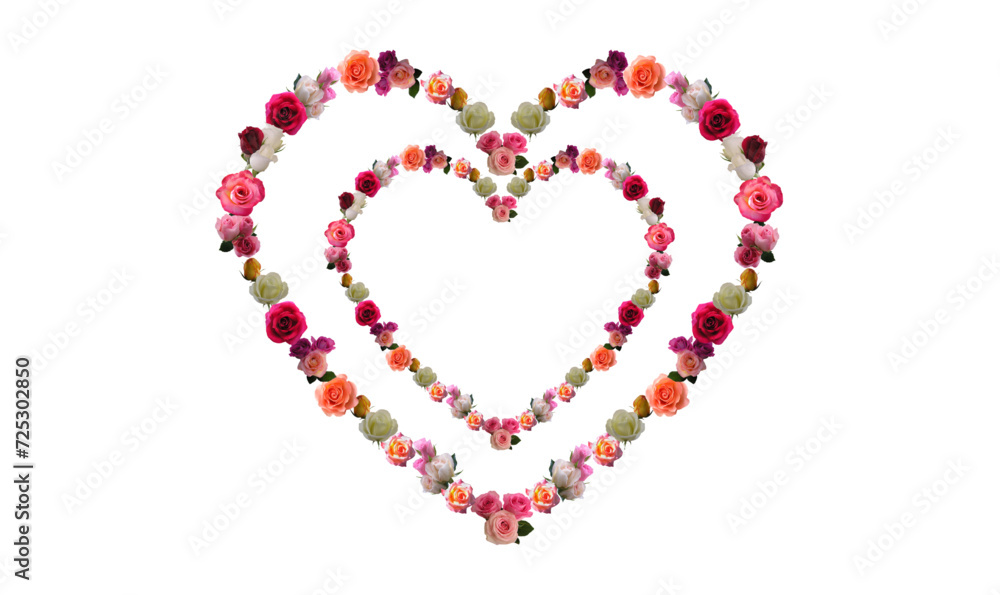 Flowers create heart shapes, hearts made of flowers