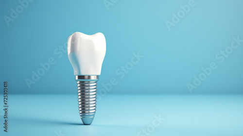 Dental implant against blue background