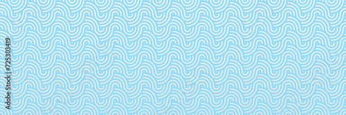 Light blue Water Swirl Pattern: Asian Seamless Background in Spring Color, Traditional Geometric Ocean Sea Vector, Oriental Paper Decoration