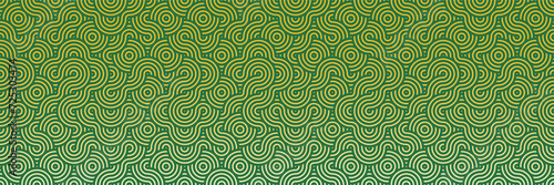 Seamless Asian Green Pattern for Textile and Background Design. Geometric Shapes, Retro Swirls Background.