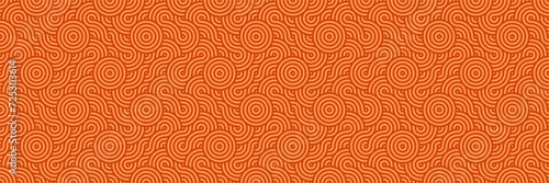 Seamless Ornate Orange Pattern for Elegant Textile and Wallpaper Design. Geometric Traditional Background. 