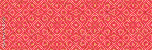 Red Creative Ornate Circles, Eastern Seamless Pattern for Traditional Retro Wallpaper, Background and Fabric
