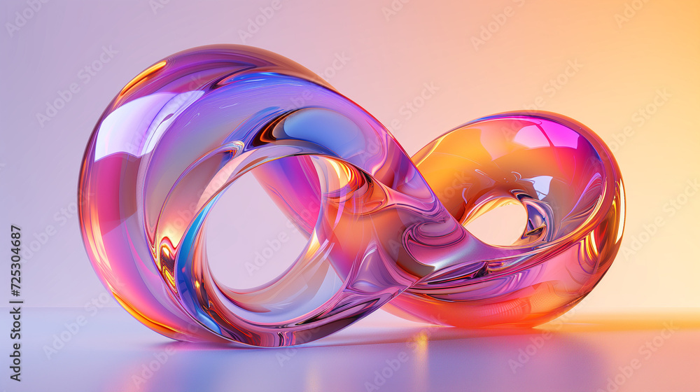 3d hologram infinity shape, glass light abstract, backdrop, wallpaper 3d hologram infinity shape, glass light abstract, backdrop, wallpaper