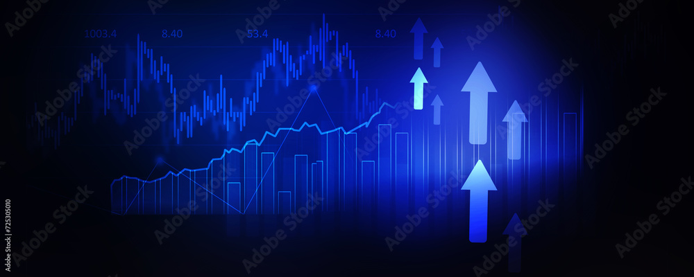 Obraz premium 2d rendering Stock market online business concept. business Graph