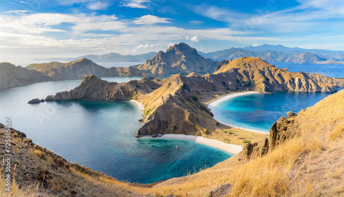 Scenic Vista from the Summit of Padar Island in the Komodo Islands  Flores  Indonesia