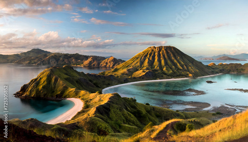 Scenic Vista from the Summit of Padar Island in the Komodo Islands, Flores, Indonesia photo