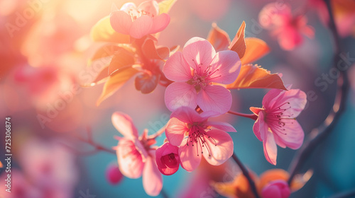 pink blossom in spring,Spring flower background