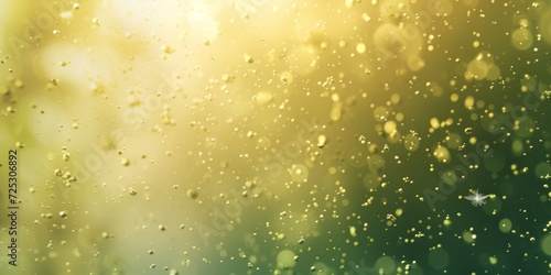 Abstract pollen scatter, with tiny, delicate particles in yellows and greens, floating against a soft, airy background photo