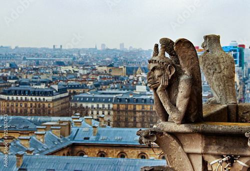 The gargoyle statue of Notre Dame de France