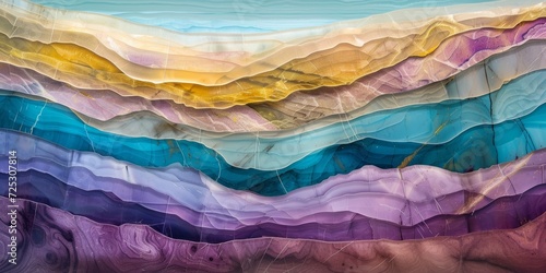 sliced crystal layers, with translucent, multicolored strata