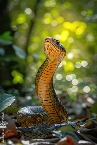 A powerful cobra poised in a striking combat stance, ready to defend its territory © Veniamin Kraskov