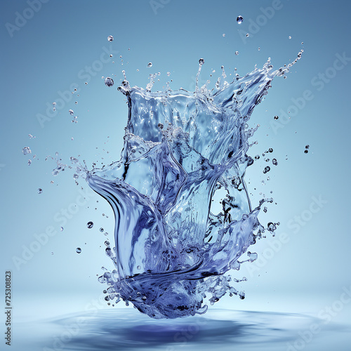 3d rendered photos of water splashes made with generative AI