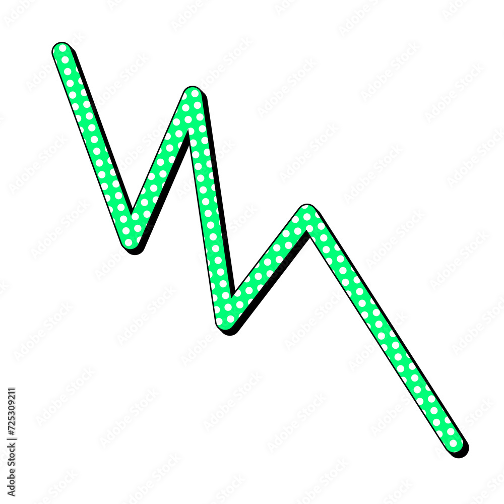 Doodle trendy memphis retro style comic 80s-90s zigzag shape
