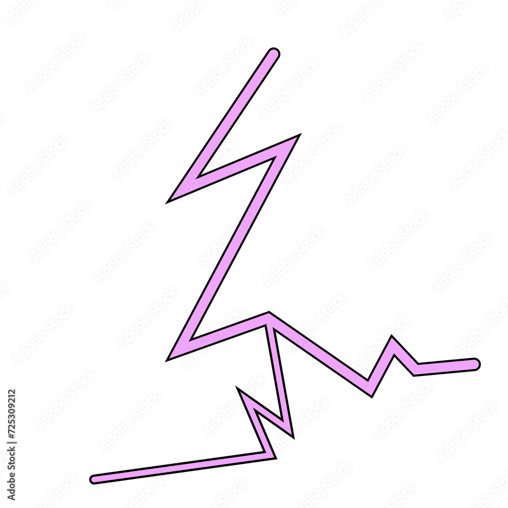 Doodle trendy memphis retro style comic 80s-90s zigzag shape