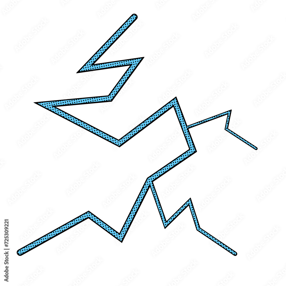 Doodle trendy memphis retro style comic 80s-90s zigzag shape