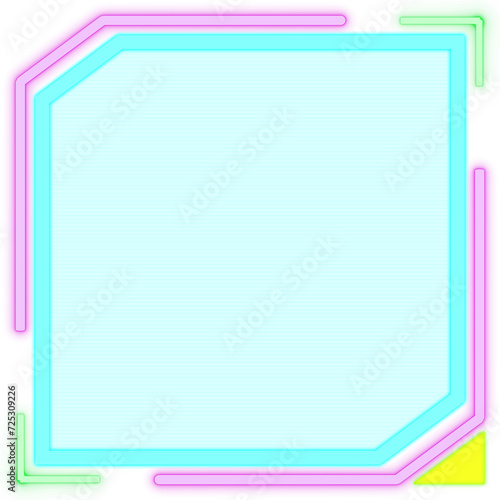 Obraz na płótnie Frame neon square HUD hi-tech w salonie