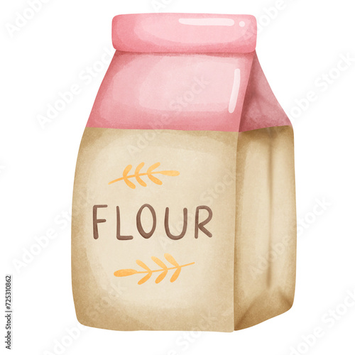 Bag of flour watercolor drawing