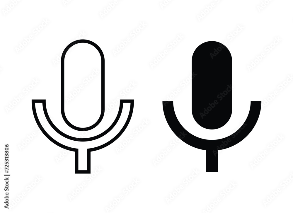 mic icon or symbol or logo isolated on white background. mic icon or symbol or logo isolated on white background.