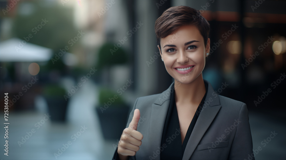 Portrait of young attractive businesswoman,
Smiling businesswoman in a suit pointing confidently, expressing success and giving a thumbs up gesture in an office setting Portrait of young attractive businesswoman,
Smiling businesswoman in a suit pointing confidently, expressing success and giving a thumbs up gesture in an office setting