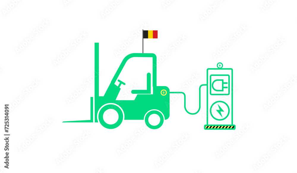 Fototapeta premium Solar cell power for international forklifts on white background