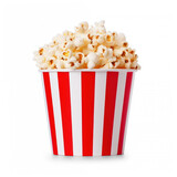 popcorn on a red carton bucket on transparency background PNG

