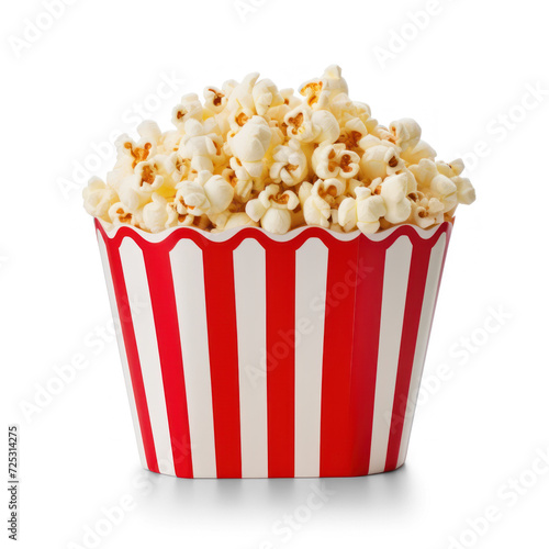 popcorn on a red carton bucket on transparency background PNG
