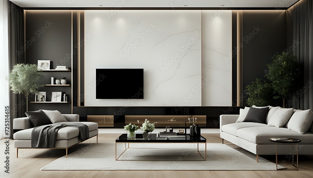 Blank horizontal poster frame mock up in scandinavian style living room interior, modern living room interior background, beige sofa and pampas grass, 3d rendering Blank horizontal poster frame mock up in scandinavian style living room interior, modern living room interior background, beige sofa and pampas grass, 3d rendering