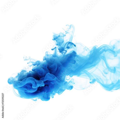 A blue abstract smoke isolated on transparent png.