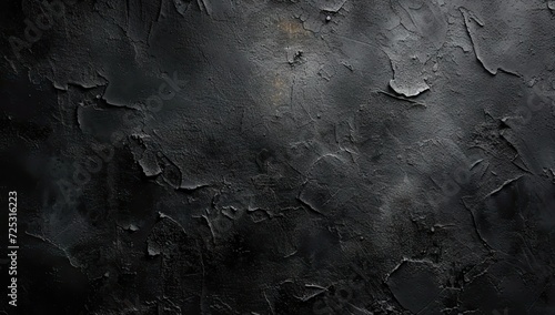 Modern and textured dark background featuring rough grunge surface with abstract pattern on black wall. Design incorporates elements of dirty concrete and stone artistic and vintage wallpaper