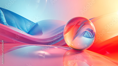Soft ball and abstract geometric background