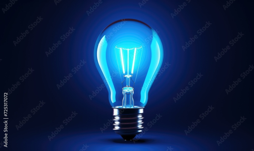 A glowing light bulb on a dark background. Generative AI. A glowing light bulb on a dark background. Generative AI.