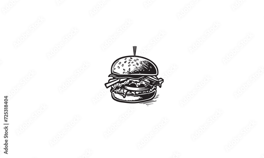 Fototapeta premium Burger Fast Food vector logo design