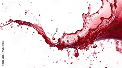 Splash of red wine on white background