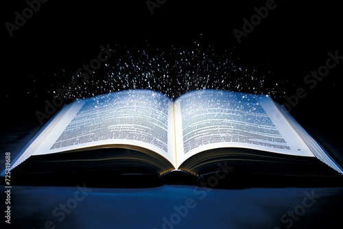 Paperback book mockup on blue background, open book illustration for reading promotions